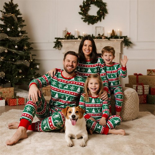 Pigiama natale famiglia alce - natale,